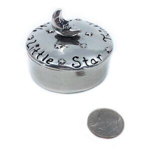 Handmade Pewter Twinkle Twinkle Little Star Tiny Trinket Box Keepsakes Jewelry
